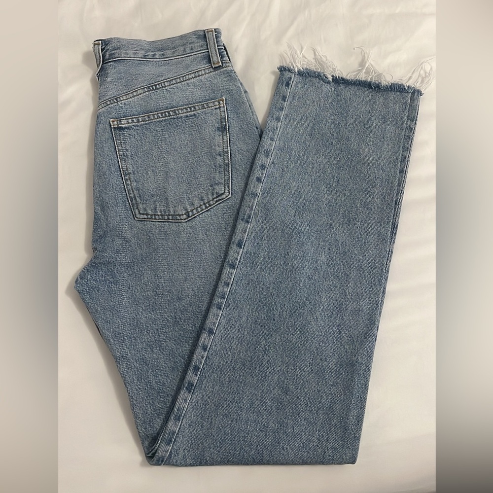 AGOLDE criss cross straight leg jeans